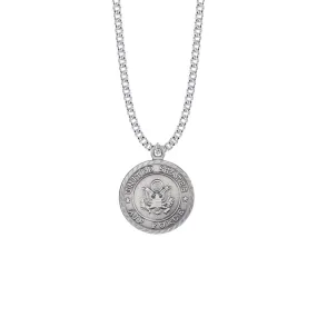 1-1/8 Inch Round Pewter U.S. Air Force Medal with Cross and Philippians 4:13 on the Back (Not Available - License Pending)