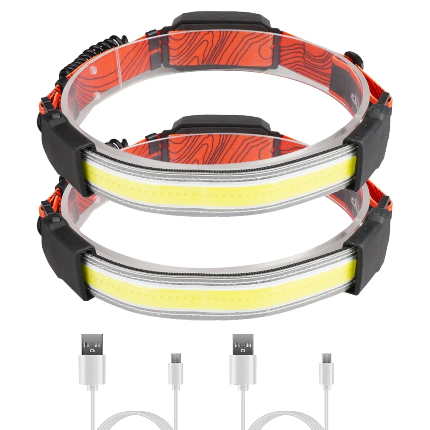 2-Pack: Rechargeable Headlamp 3 Light Modes Hand-Free