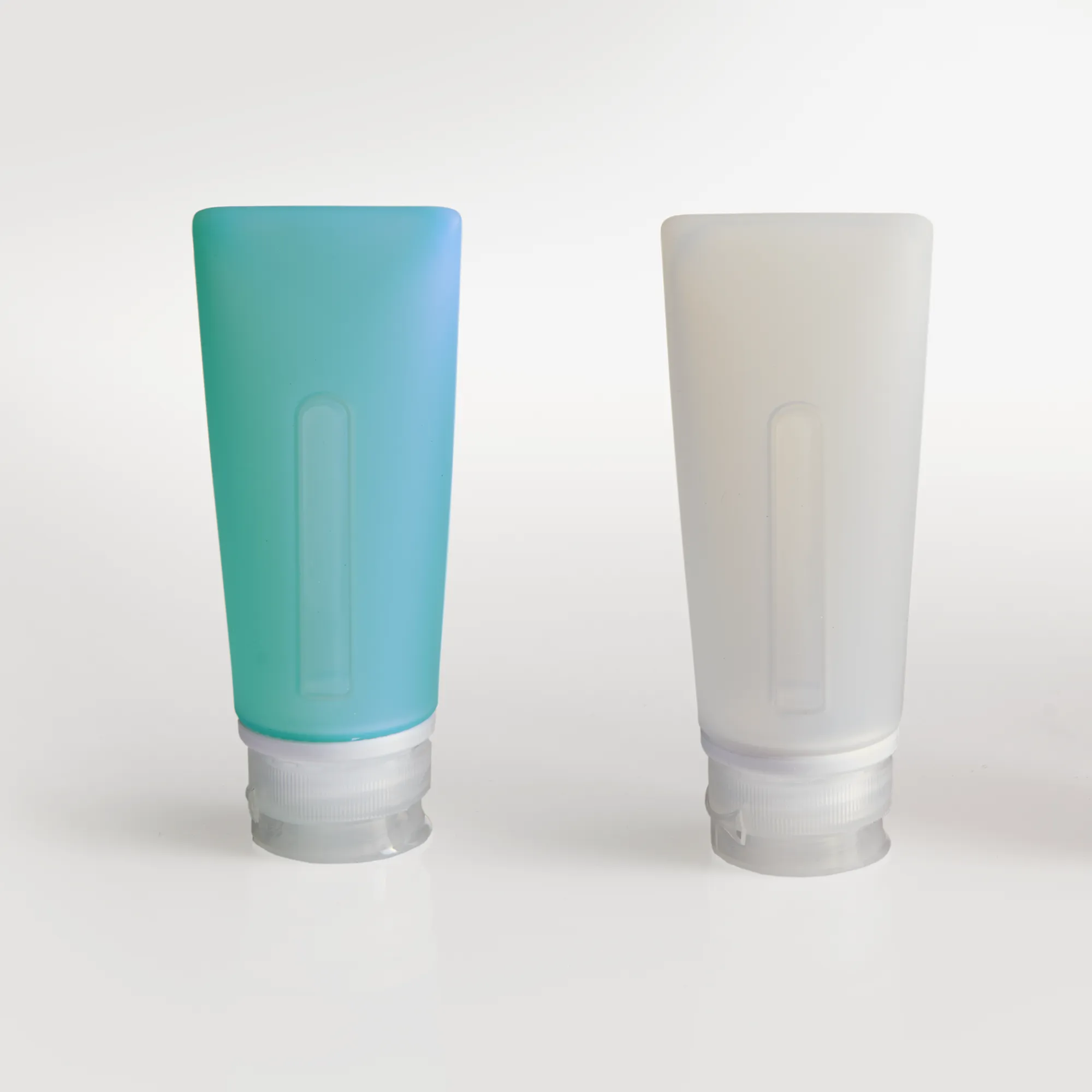 3 oz. Silicone Travel Bottles - 2 pack (Teal/White)