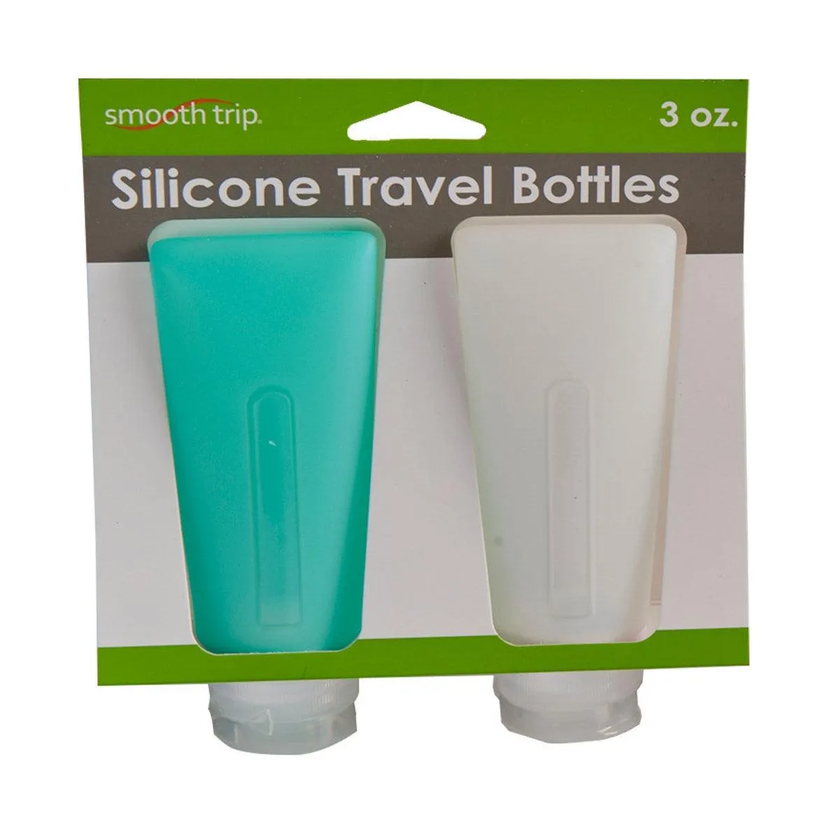 3 oz. Silicone Travel Bottles - 2 pack (Teal/White)