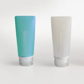 3 oz. Silicone Travel Bottles - 2 pack (Teal/White)