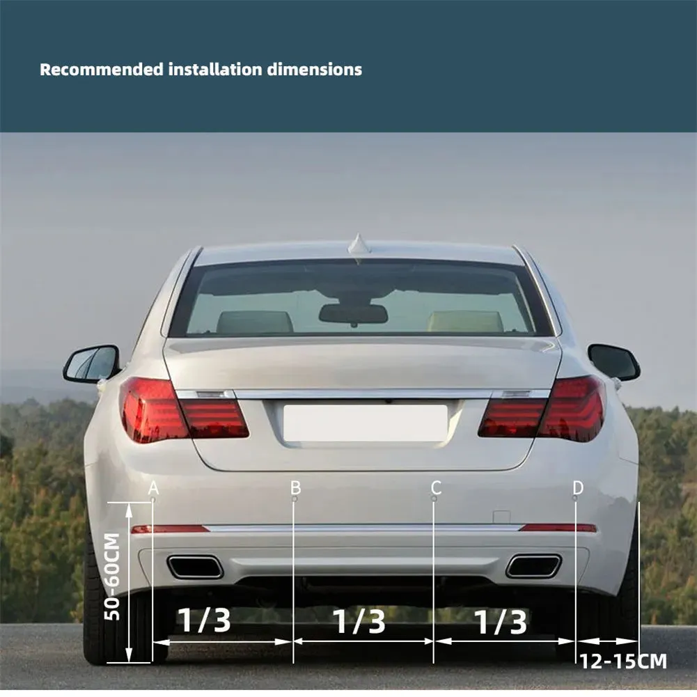 4 Parking Sensors LED Display Backlight Distance Parking Reverse