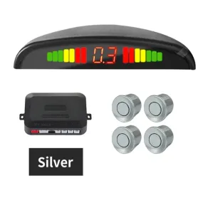 4 Parking Sensors LED Display Backlight Distance Parking Reverse