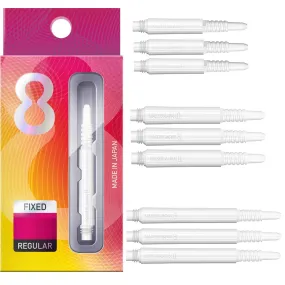 8 White Fixed Dart Stems / Shafts