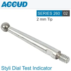 ACCUD STYLI DIAL TEST INDICATOR CARBIDE TIP 2M AC260-002-02