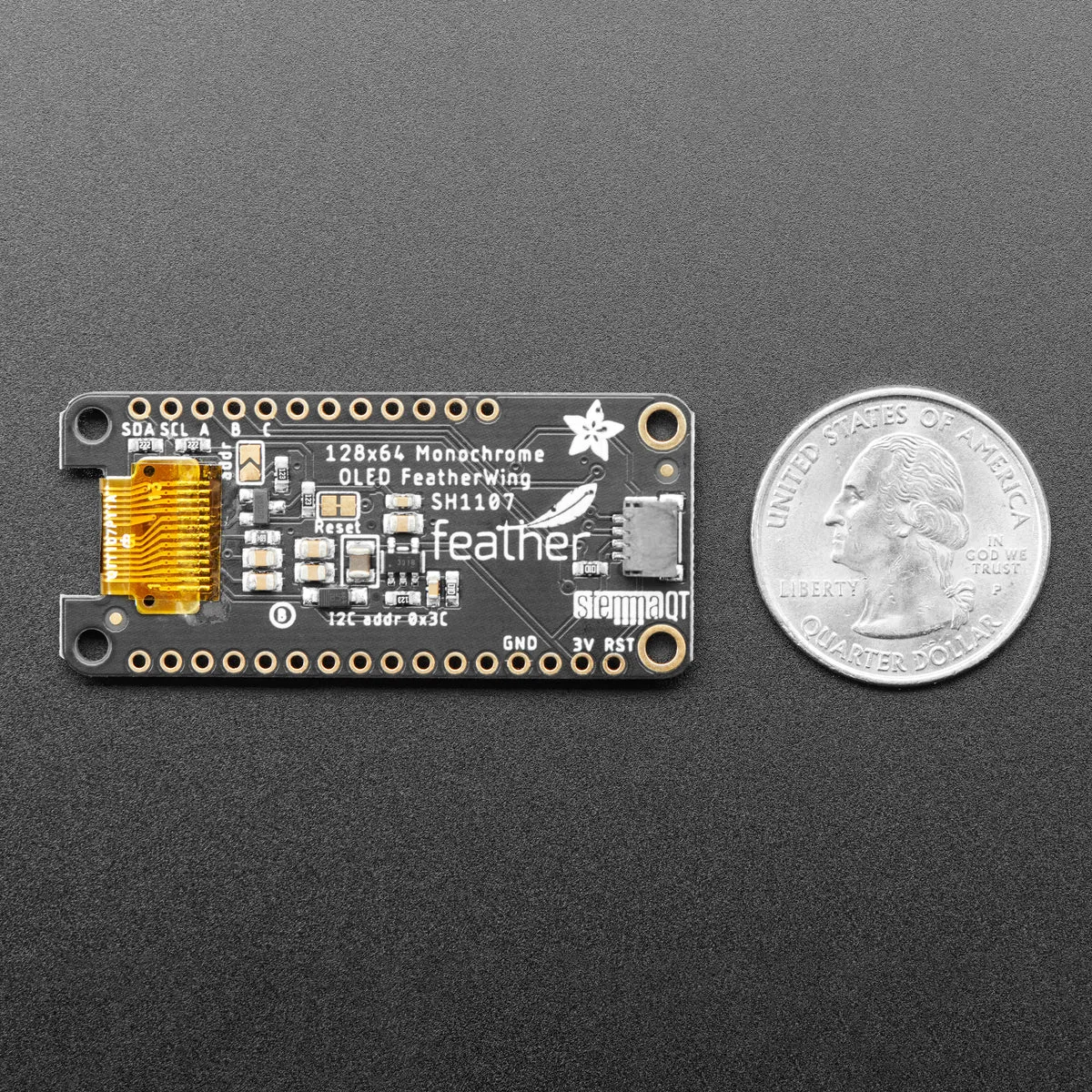 Adafruit FeatherWing OLED - 128x64 OLED Add-on For Feather