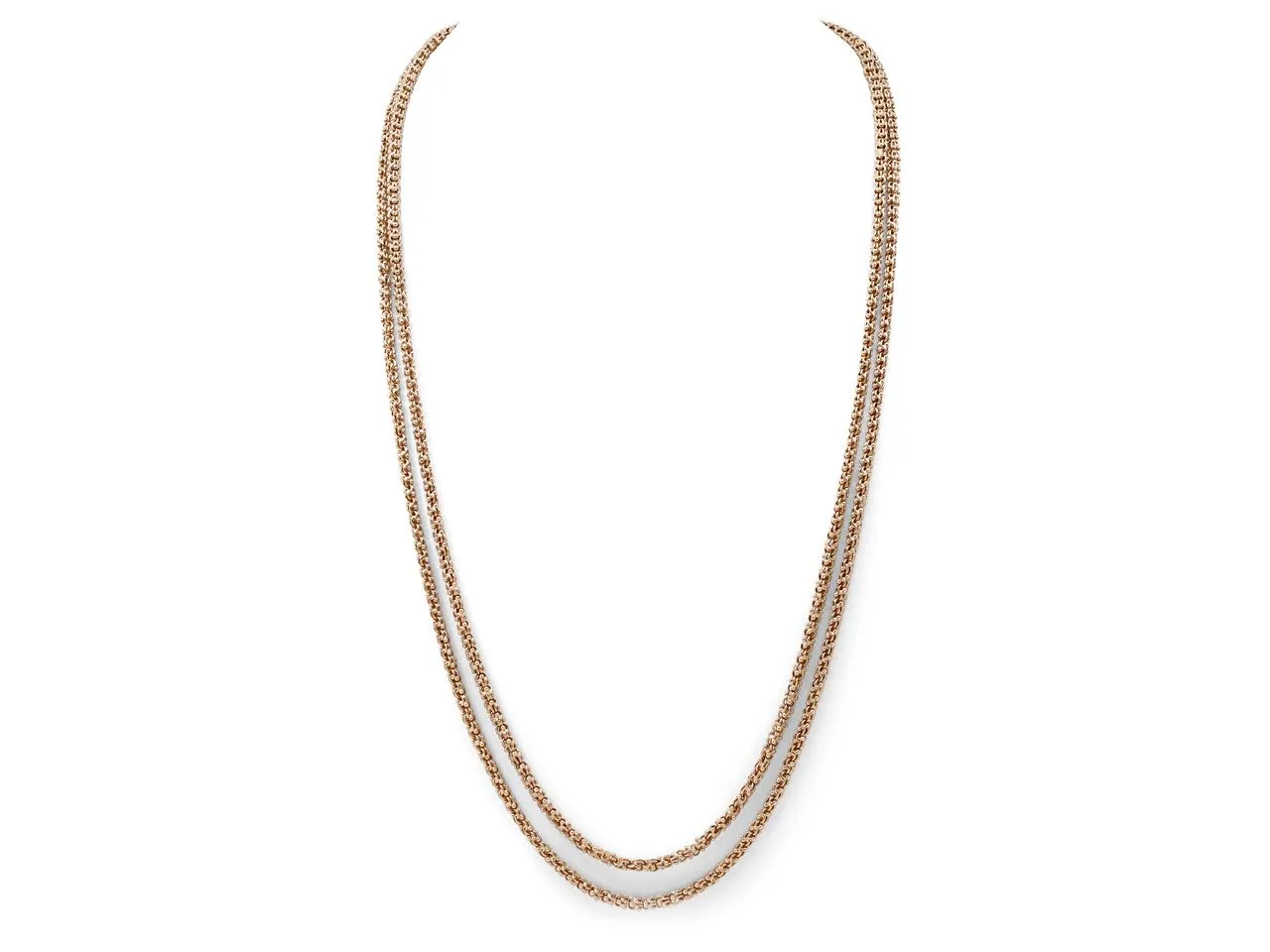 Antique Victorian Tassel Necklace, 60 Inches, in 15K Gold