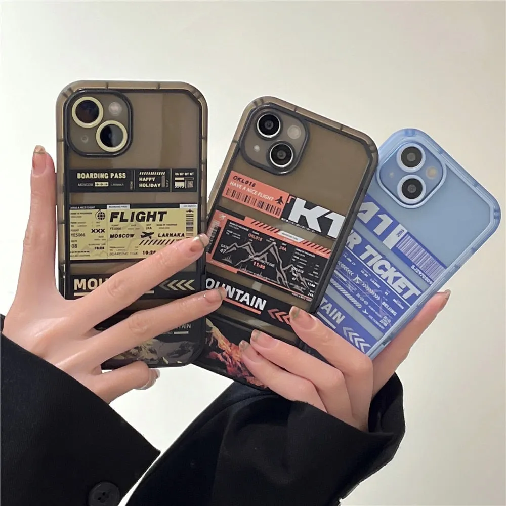 Anymob iPhone Flight Boarding Pass Invisible Wristband Bracket Phone Case Silicon Cover