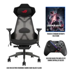 Asus ROG Raikiri Pro Wireless PC Gaming Controller (Black)   Asus ROG Destrier Ergonomic Gaming Chair (BLACK) (SL400) Bundle