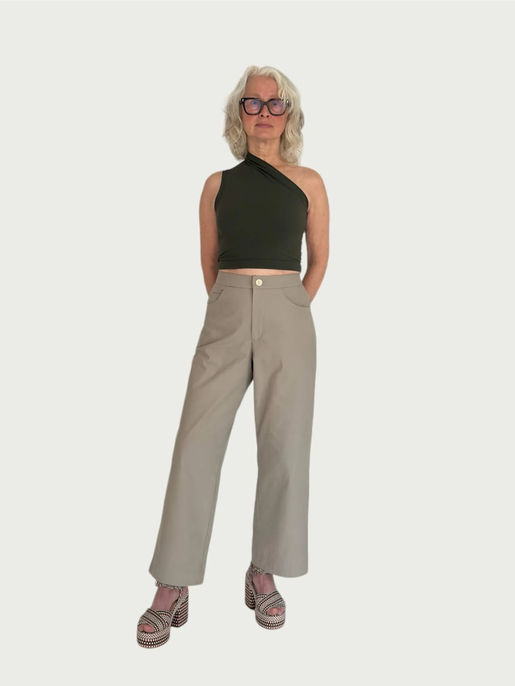 Asymmetrical Tank Top in Royal Fern