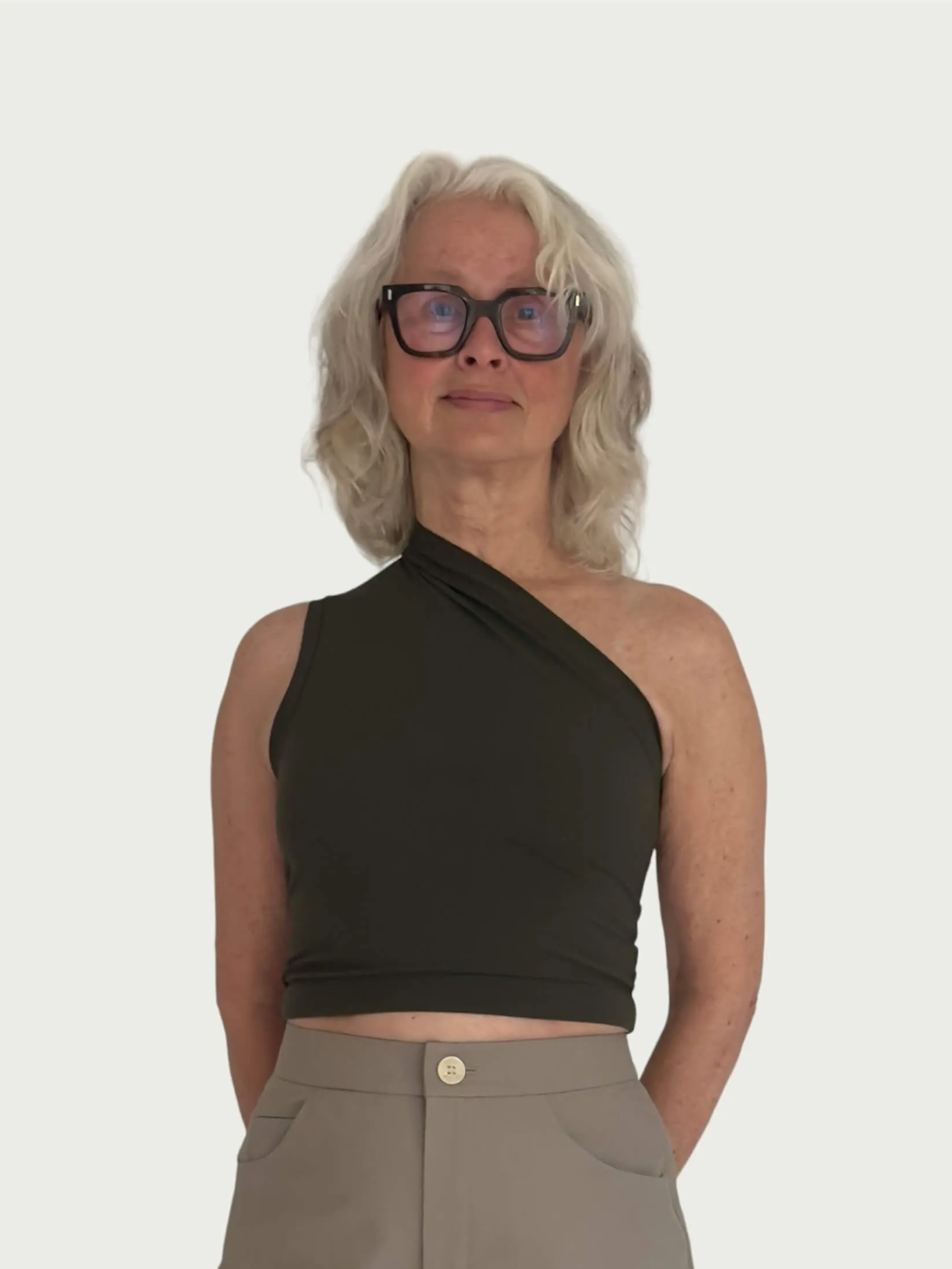 Asymmetrical Tank Top in Royal Fern