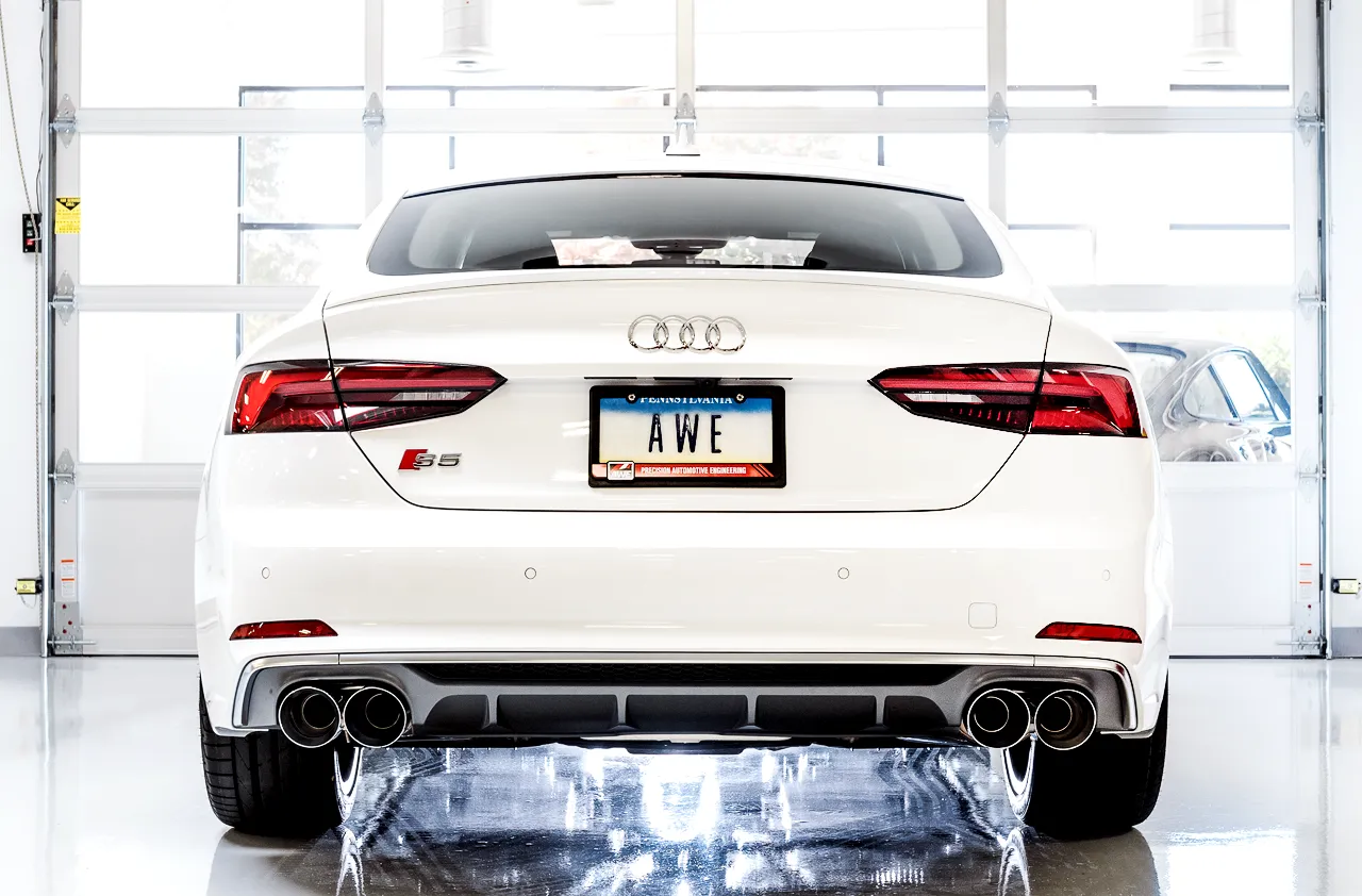 AWE Touring Edition Exhaust for Audi B9 S4 - Chrome Silver 102mm Tips