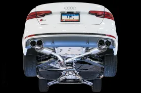AWE Touring Edition Exhaust for Audi B9 S4 - Chrome Silver 102mm Tips
