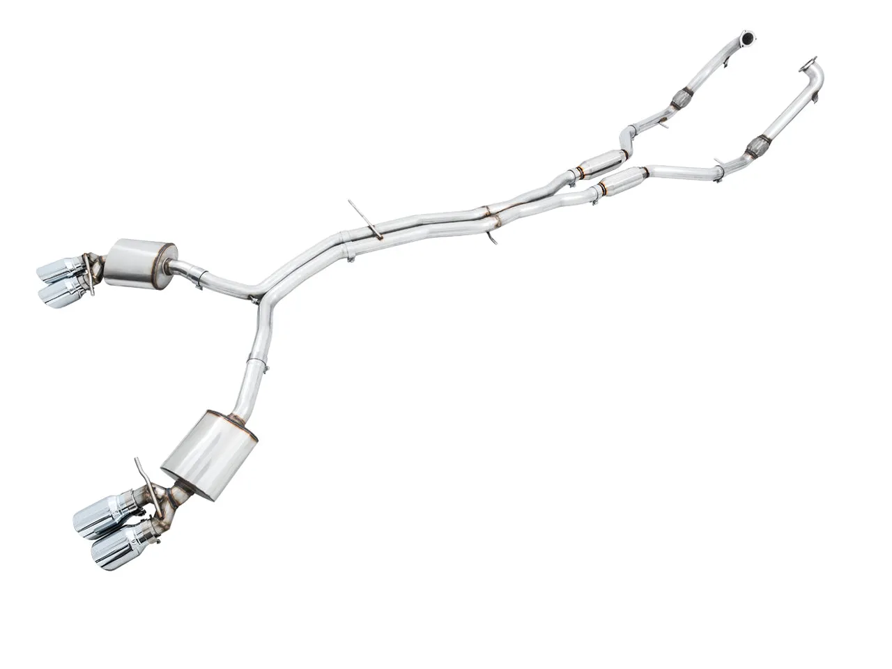 AWE Touring Edition Exhaust for Audi B9 S5 Coupe - Chrome Silver 90mm Tips