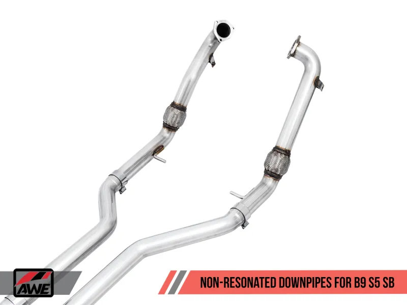 AWE Tuning Audi B9 S5 Sportback Touring Edition Exhaust - Non-Resonated (Silver 90mm Tips)