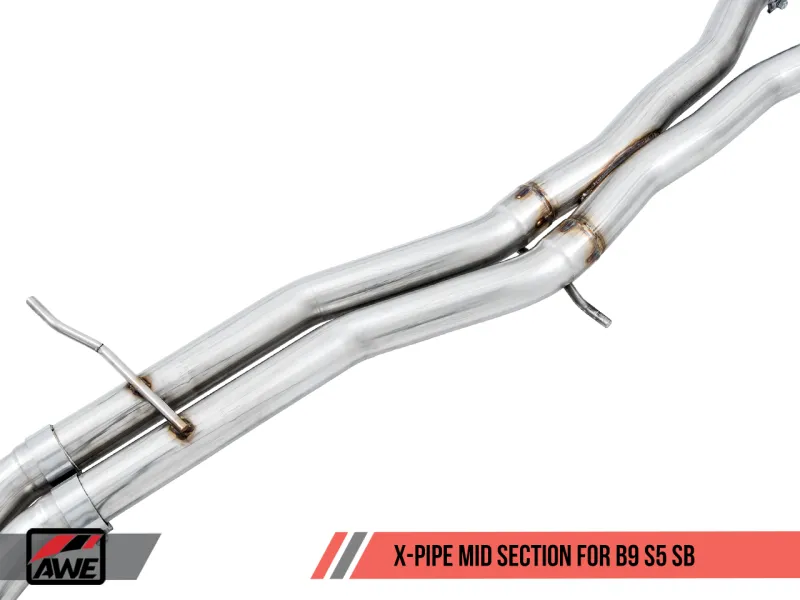AWE Tuning Audi B9 S5 Sportback Touring Edition Exhaust - Non-Resonated (Silver 90mm Tips)