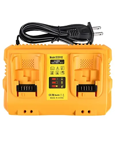 Bslite Battery Charger Station Replacement for Dewalt Battery Charger DCB102 Comaptible with Dewalt 12V/20V Max Battery(Yellow)