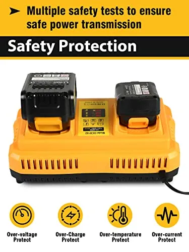 Bslite Battery Charger Station Replacement for Dewalt Battery Charger DCB102 Comaptible with Dewalt 12V/20V Max Battery(Yellow)