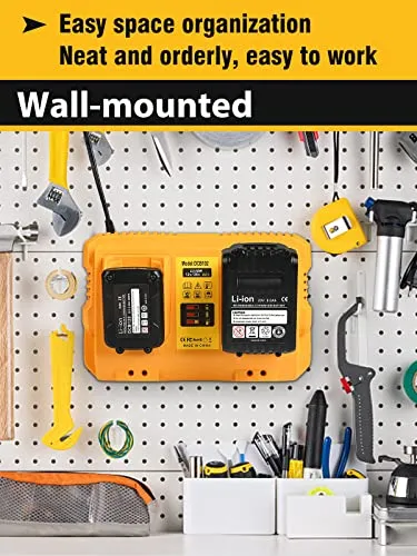 Bslite Battery Charger Station Replacement for Dewalt Battery Charger DCB102 Comaptible with Dewalt 12V/20V Max Battery(Yellow)