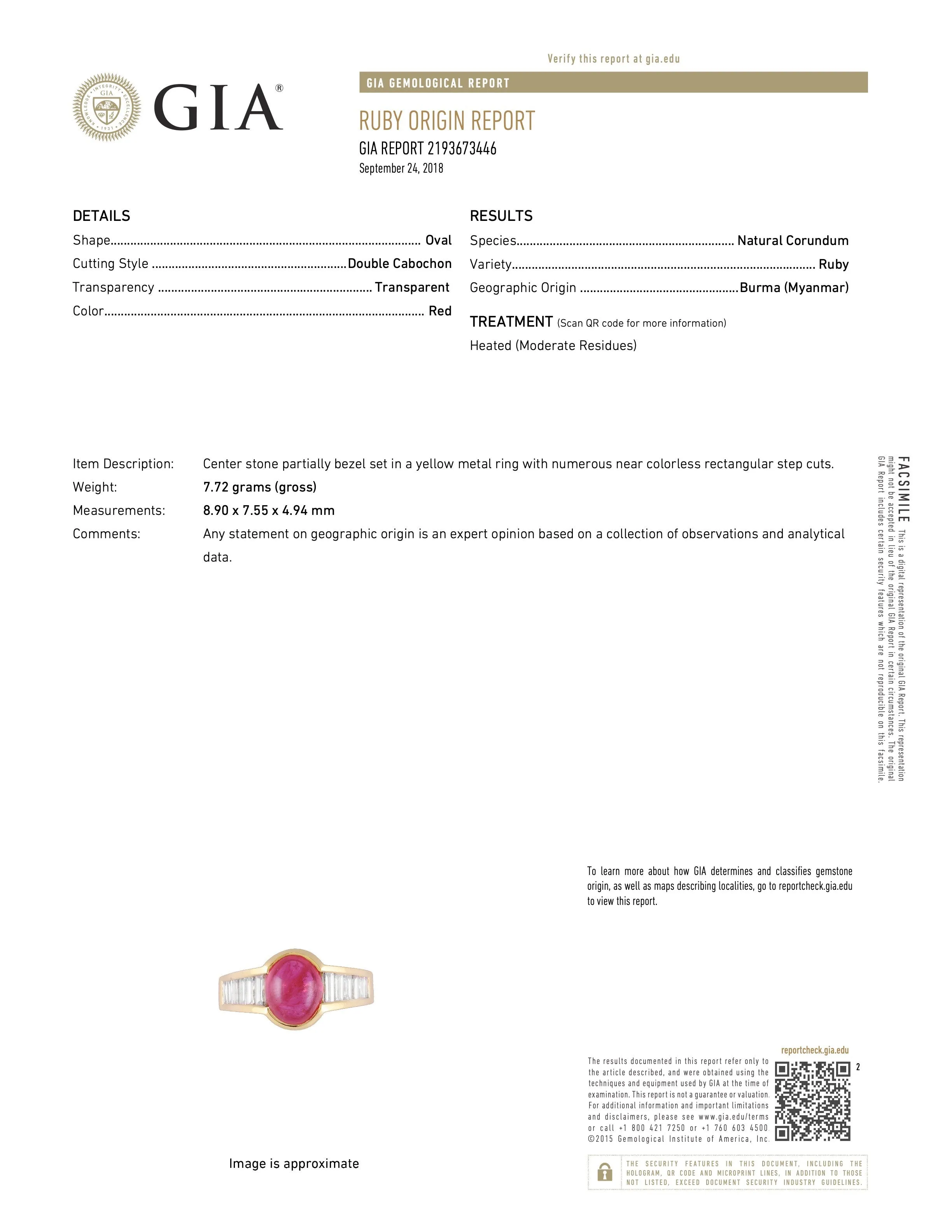 Burma Ruby and Diamond Ring in 18K