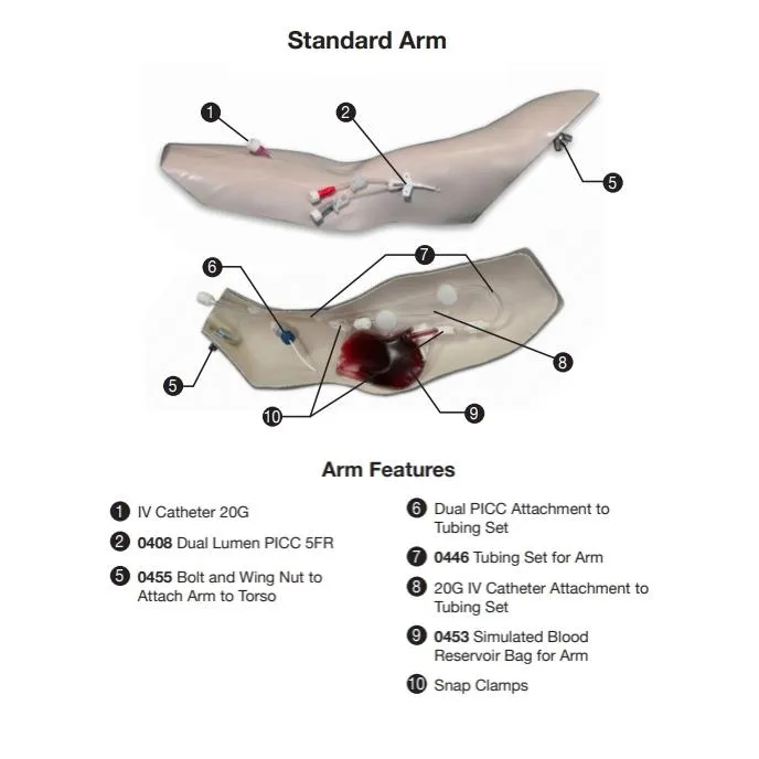 Chester Chest™ Vascular Access Simulator With Standard Arm, Dark