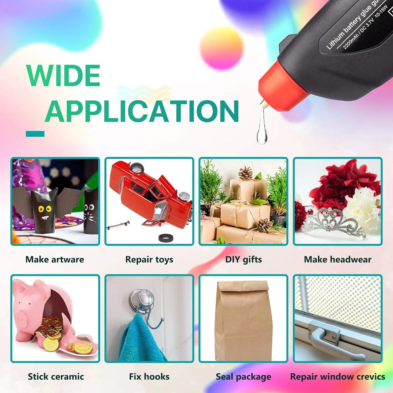 Cordless Hot Glue Gun,Fast Preheating Gun Kit with 30 Pcs Sticks,Usb Rechargeable Melt Tools for Quick Home Repairs, Arts, Crafts, DIY and Festival Decorations