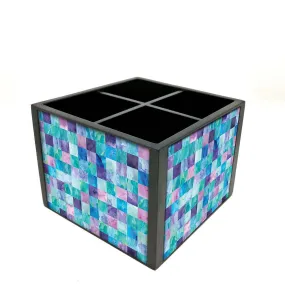 Desk Organizer For Stationery -  Marble Blue