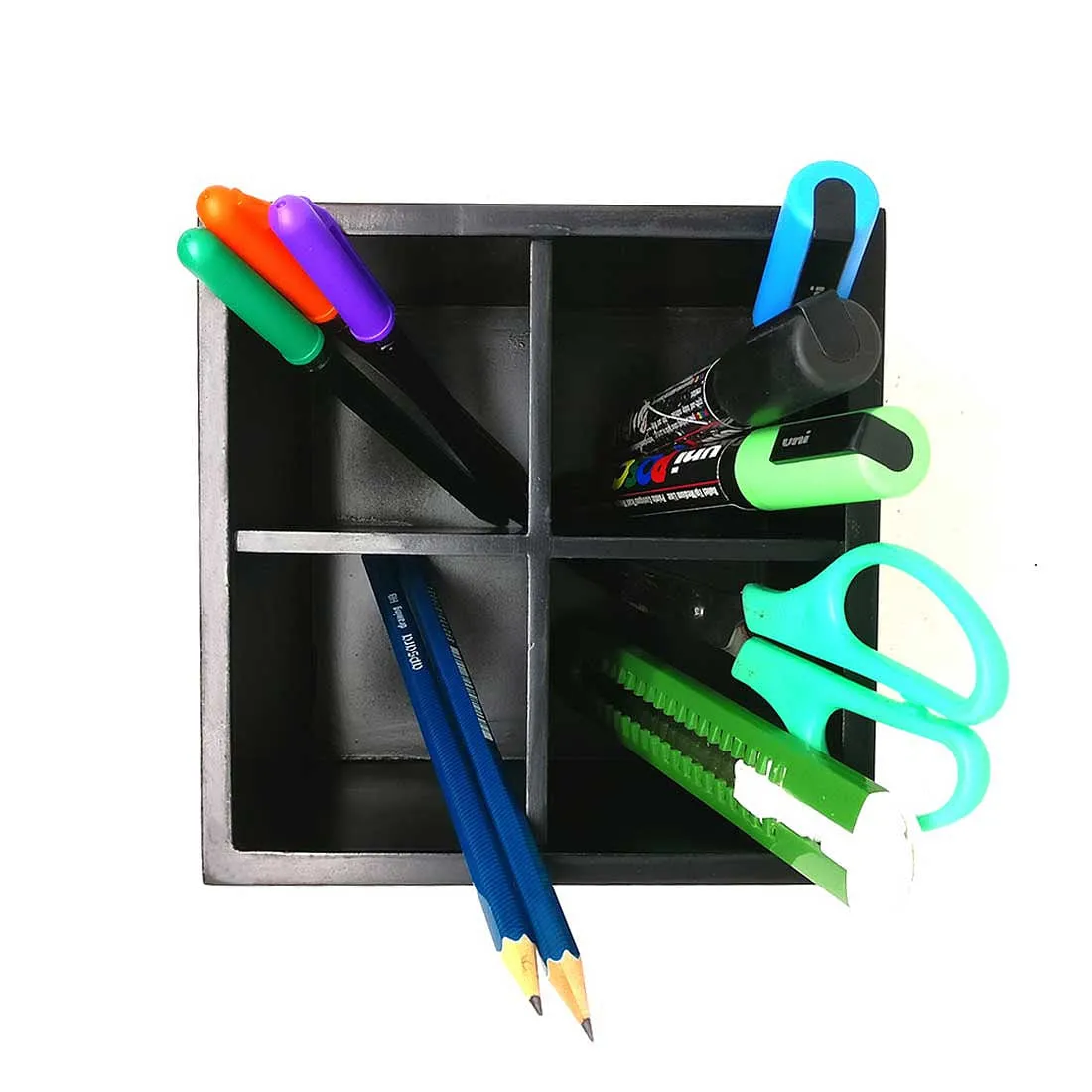Desk Organizer For Stationery -  Mix Watercolor With Dots