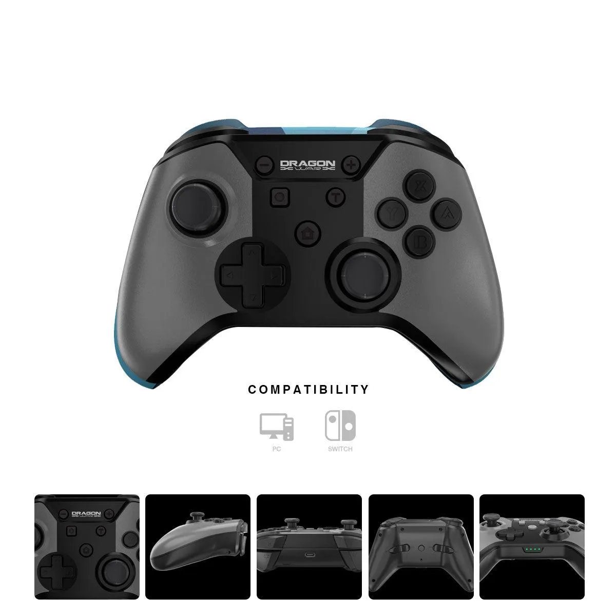 Dragonwar Wireless Gaming Controller Compatible With Switch / PC (GSW01-Black)
