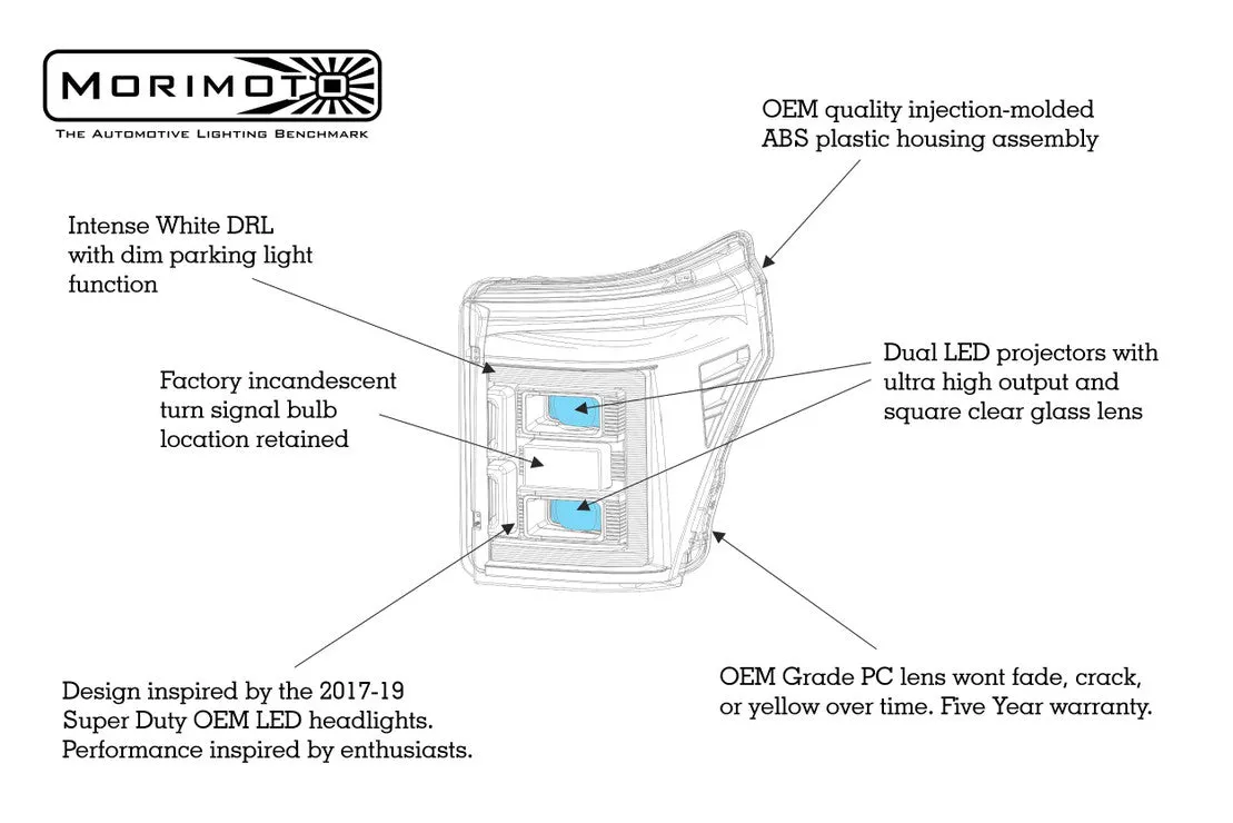Ford Super Duty (11-16): XB Hybrid LED Headlights