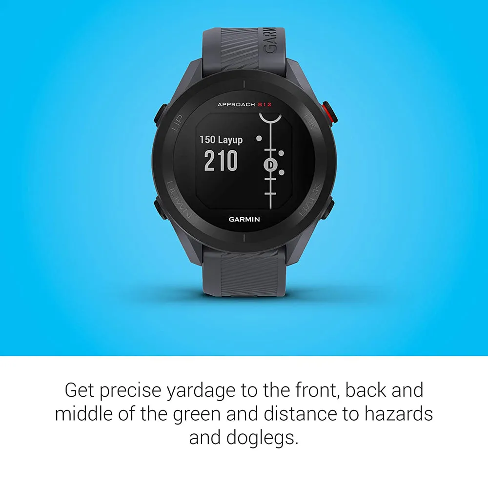 Garmin Approach S12 42k  Preloaded Courses Easy-to-Use GPS Golf Granite Blue Watch - 010-02472-01