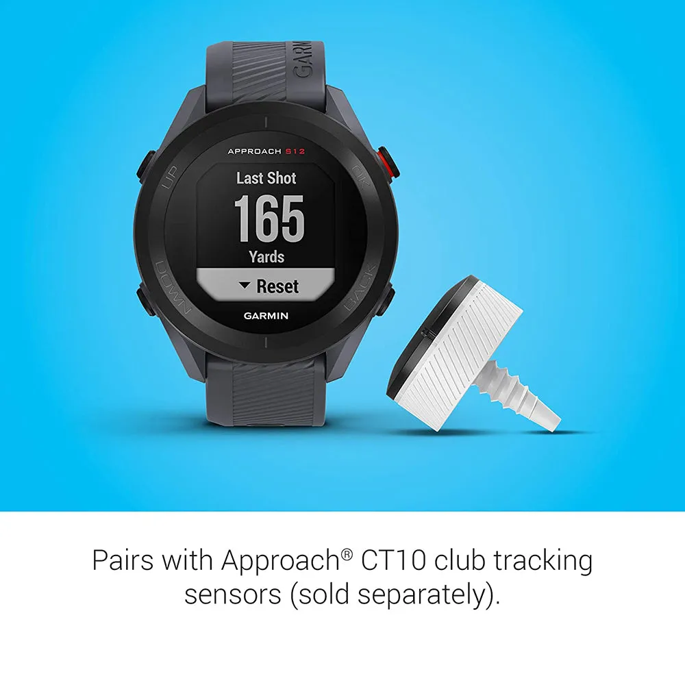 Garmin Approach S12 42k  Preloaded Courses Easy-to-Use GPS Golf Granite Blue Watch - 010-02472-01