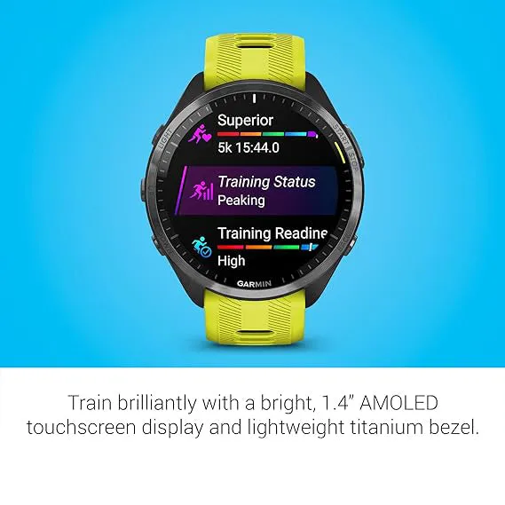 Garmin Colorful Amoled Display Training Metrics Recovery Insights Amp Yellow Black Forerunner 965 Running Smartwatch - 010-02809-02
