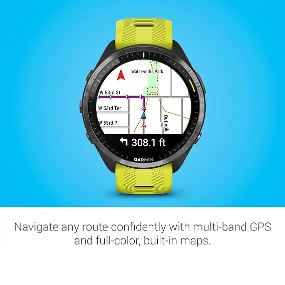 Garmin Colorful Amoled Display Training Metrics Recovery Insights Amp Yellow Black Forerunner 965 Running Smartwatch - 010-02809-02