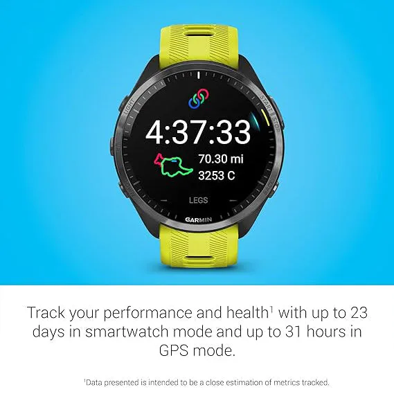 Garmin Colorful Amoled Display Training Metrics Recovery Insights Amp Yellow Black Forerunner 965 Running Smartwatch - 010-02809-02