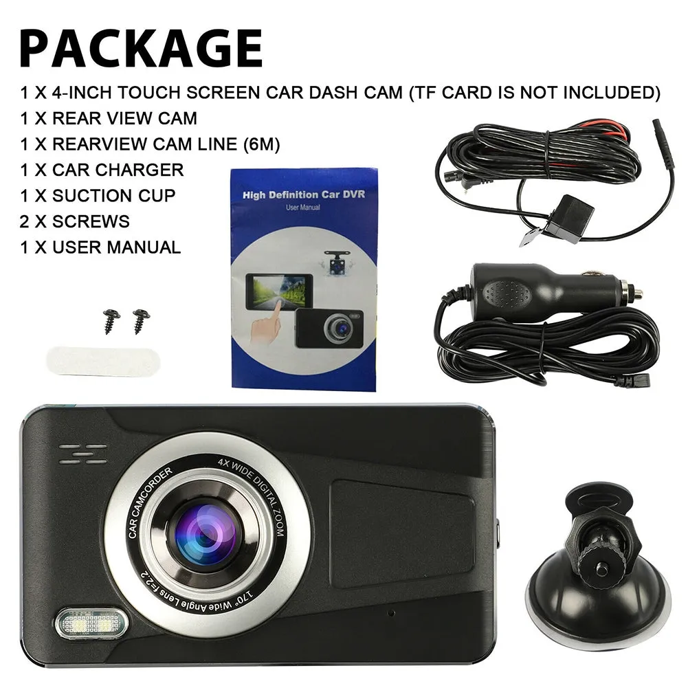 H17 4-inch Touch-screen Car Dash Cam Super Night Vision Full HD