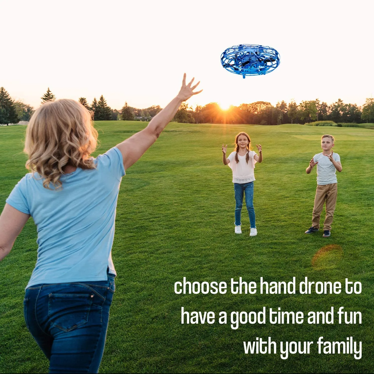 Hand Operated Mini Drone, Quad Induction Levitation UFO