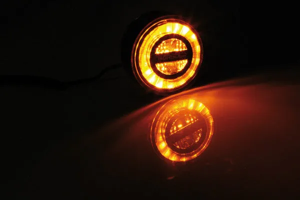 HIGHSIDER 204-340 LED Indicator "ROCKET" with Black Alu Ring   Smoke Lens (Pair)