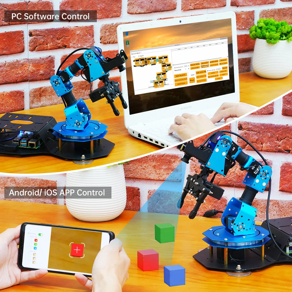 Hiwonder ArmPi FPV AI Vision Raspberry Pi 5 ROS Robotic Arm with Python Open Source
