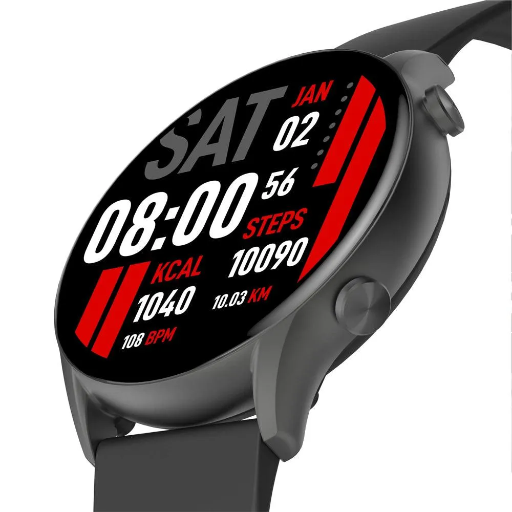 kieslect Kr Smart Watch Black Metal Case With Black Strap