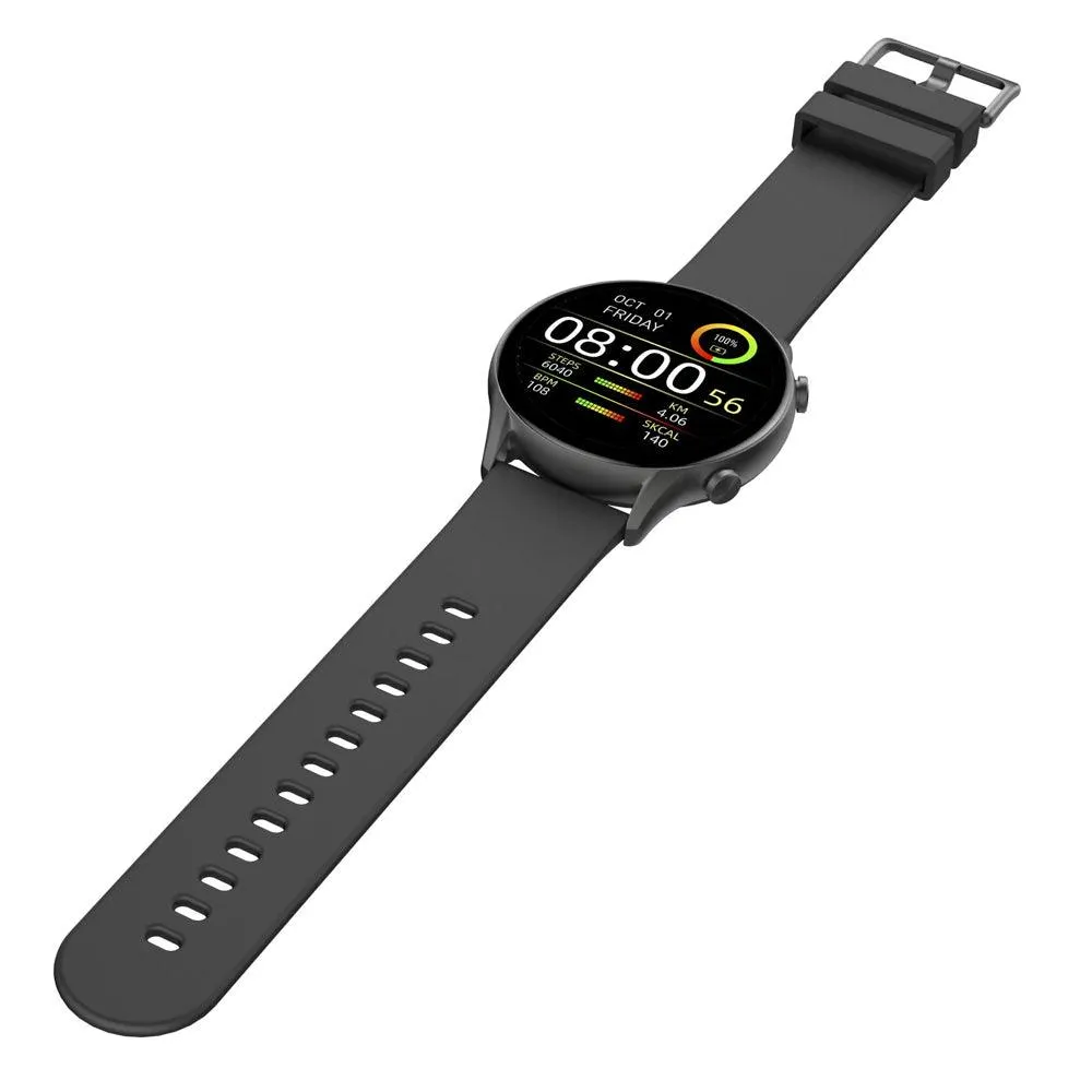 kieslect Kr Smart Watch Black Metal Case With Black Strap