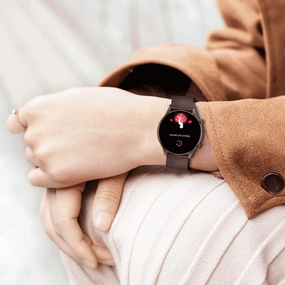 kieslect Kr Smart Watch Black Metal Case With Black Strap