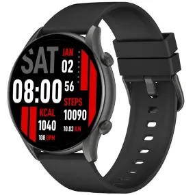 kieslect Kr Smart Watch Black Metal Case With Black Strap