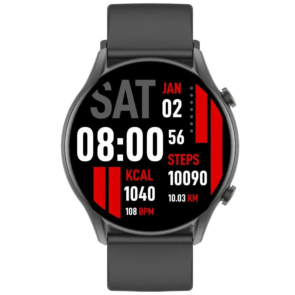 kieslect Kr Smart Watch Black Metal Case With Black Strap