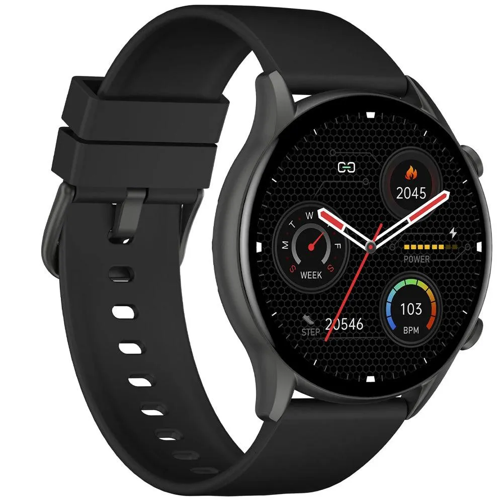 kieslect Kr Smart Watch Black Metal Case With Black Strap