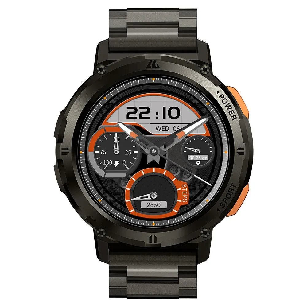 Kospet Tank T2 Special Edition Smart Watch Black Metal Case With Stainless Steel Strap & Extra Silicon Strap