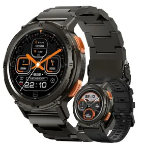 Kospet Tank T2 Special Edition Smart Watch Black Metal Case With Stainless Steel Strap & Extra Silicon Strap
