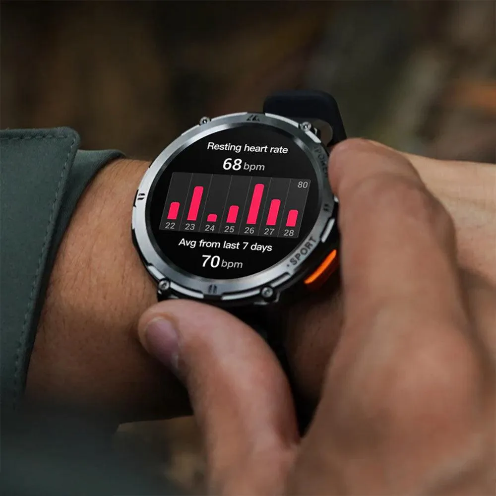 Kospet Tank T2 Special Edition Smart Watch Black Metal Case With Stainless Steel Strap & Extra Silicon Strap