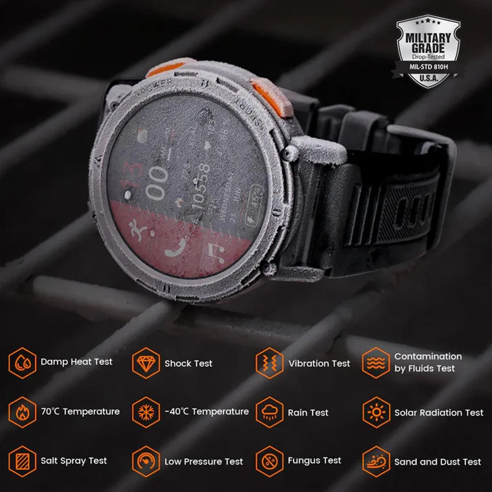 Kospet Tank T2 Special Edition Smart Watch Black Metal Case With Stainless Steel Strap & Extra Silicon Strap
