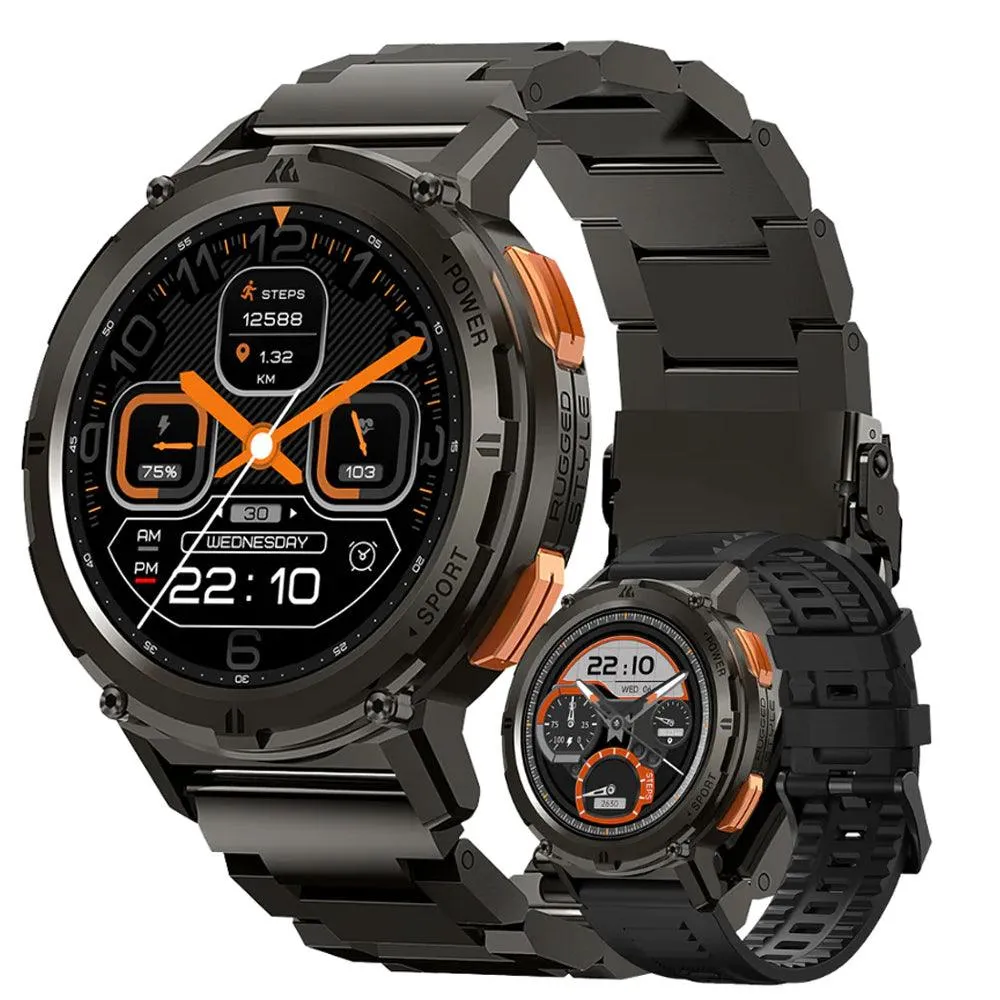 Kospet Tank T2 Special Edition Smart Watch Black Metal Case With Stainless Steel Strap & Extra Silicon Strap